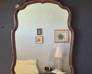 108 VintageScallopedCarvedWoodWallMirrorGevurtzFurnitureCo