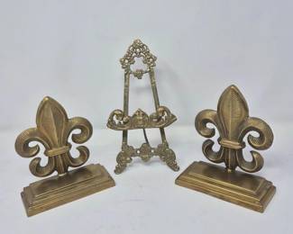 140 BrassBookendsSmallEaselStand
