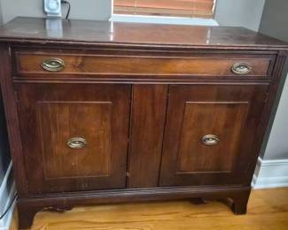 55 AntiqueWalnutSideboardCabinet