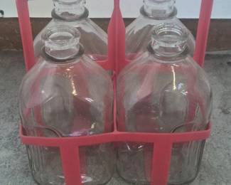 104 VintageFour12GallonGlassJugsinPlasticCarrier