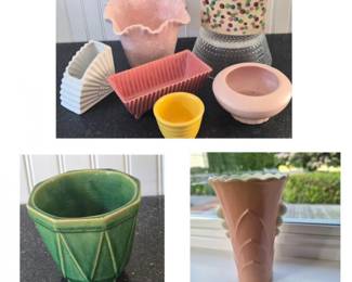 164 VintageMidCenturyAmericanPotteryAssortmentVasesPlanters