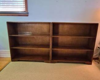 70 VintageDarkWoodBookshelfPair