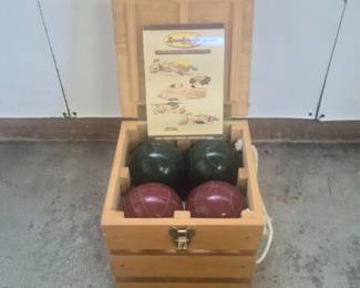 109 SportcraftBocceBallGameSetInWoodCrate