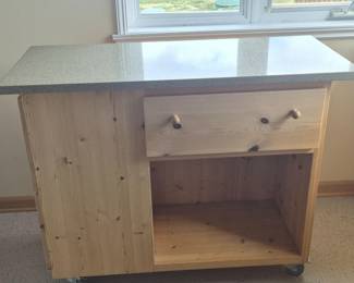171 GraniteTopRollingCartKitchenIslandorLaundryRoomStorage