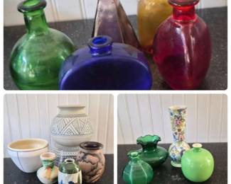 136 ArtisanPotteryVintageGlassVaseCollection