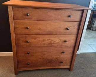 40 McKinnonSolidWood5DrawerHighBoyDresserShakerStyle