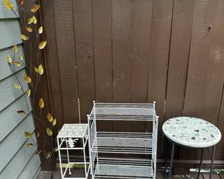 Pier 1 Imports Metal Leaf Wall Art and 3 Metal Outdoor Patio Tables