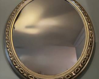 Elegant Gold Toned Oval Shaped Mirror