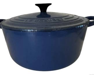 Le Creuset France 22 Blue Enameled Cast Iron Braiser Dutch Oven with Lid 3pt5 Qts
