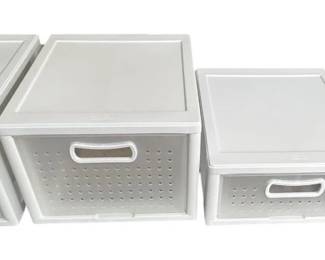 4 Sterilite Plastic Stacking Storage Drawers
