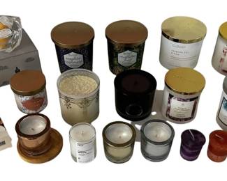 Partylite Windswept 24 Percent Full Lead Crystal Votive holder and Miscellaneous Unlit Candles