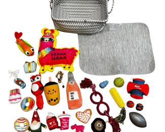 Arc Chill Pet Pad and Basket of Pet Toys