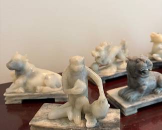 CHINESE ZODIAC CARVED SOAPSTONES 