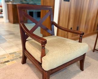 BEAUTIFUL OPEN ARM ACCENT LIBRARY CHAIR WITH X-BACK 