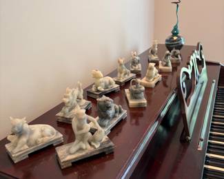 CHINESE ZODIAC CARVED SOAPSTONES 
