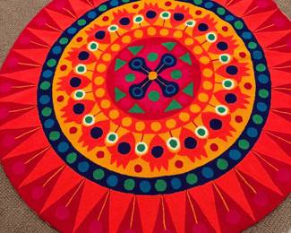 OP ART LUIS MONTIEL TAPESTRY RUG CIRCA 1960 BEAUTIFUL CONDITION