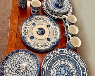 WILLIAM ROBERT BLUE AND WHITE DISHES