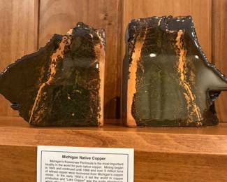 MICHIGAN NATIVE COOPER BOOKENDS