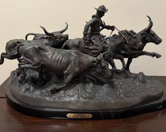 BRONZE FREDERIC REMINGTON STAMPEDE