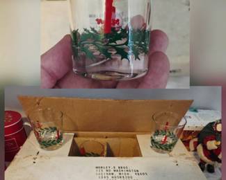 Vintage Xmas Glasses new in box