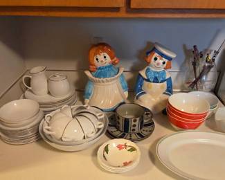 Vintage Early Corelle Ware & Cookie jars (Metlox)