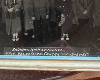 Vintage Photo of Saginaw High school students on top of Rockefeller Center 1956