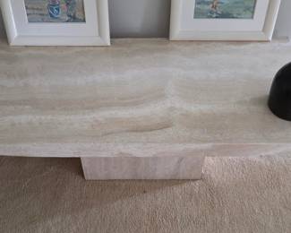 1960's Italian Travertine Coffee table (Tops Lifts off)