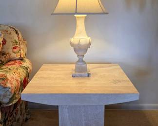 1960's Italian Travertine End table (1 of 2)