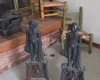 Vintage Cast iron Andirons (George Washington)
