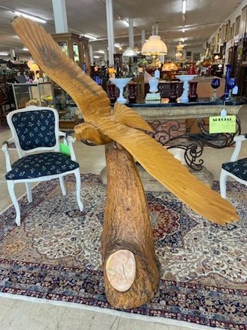 Wooden Eagle on Stand 