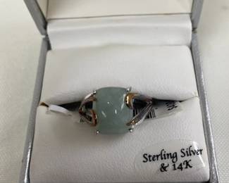 Jade Sterling & 14 KT Ring