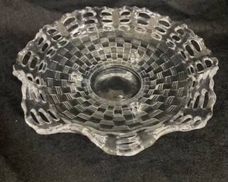 Fenton Basketweave Footed Bowl