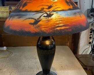 Moe Bridges Reverse Painted Lamp -SOLD