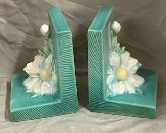 Roseville Peony Bookends