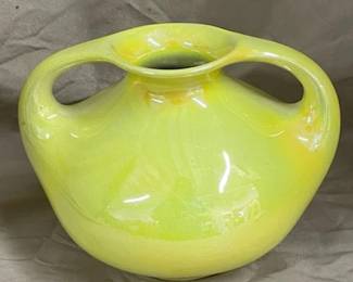 Yellow Weller Dbl. Handle Vase