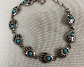 Sterling Bracelet w/Turquoise - 6.5 grams