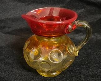 Fenton Amberina Coin Dot Pitcher
