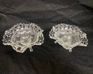 Pr. Fenton Basketweave Candleholders