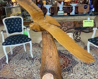 Wooden Eagle on Stand