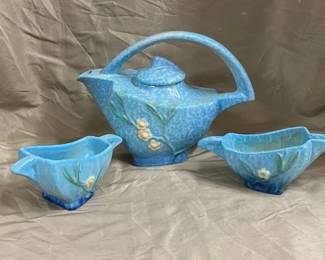 3 pc. Roseville Wincraft Teapot C &S