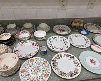 various china cup and saucer sets and some singles and plates