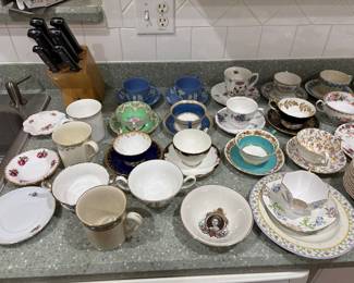 various china cup and saucer sets and some singles