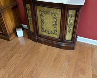 small hutch and glass pieces