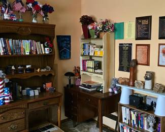 Lots of religious books and pictures