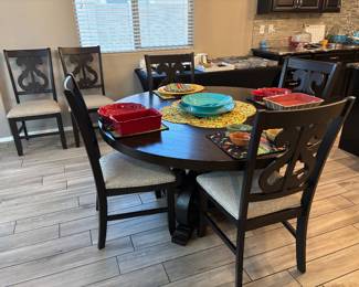 Dining Table/6-Chairs, Matching Buffet & 2-End Tables