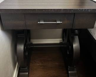 Pair of End Tables, Drawers & Carved Legs
