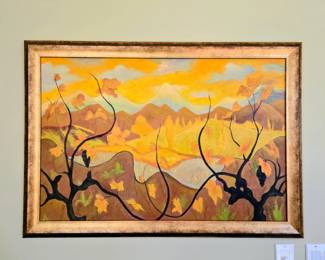 Wall Art - Tori Home Vines by Ranson Framed Oil Reproduction. This piece comes with paperwork and has been certified.