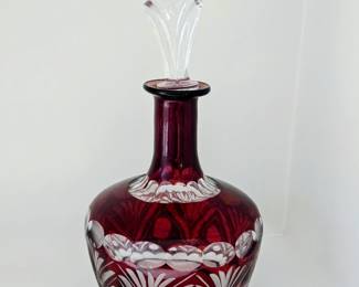 1950s Bohemian Crystal Decanter