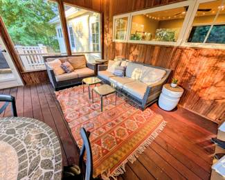 Frontgate Wicker Patio Set, Sofa & Loveseat