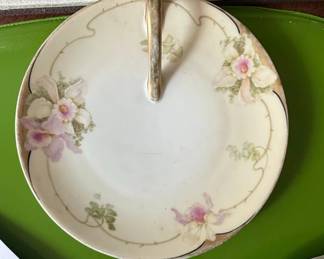Royal Rudolstadt Prussia Handled Floral Dish